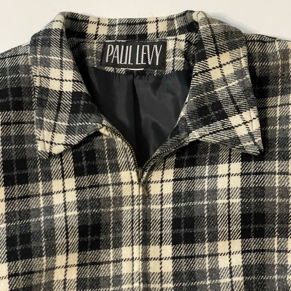 Paul Levy Wool Blend Plaid Zip Up Jacket Blazer Women’s Size XL - Picture 3 of 5